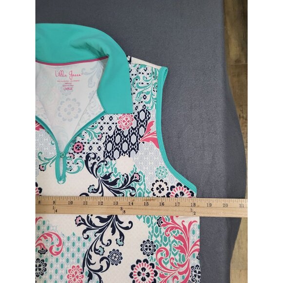 Lillie Green Performance Athleisure Golf Tank Top Large Colorful Travel Resort - Picture 4 of 5